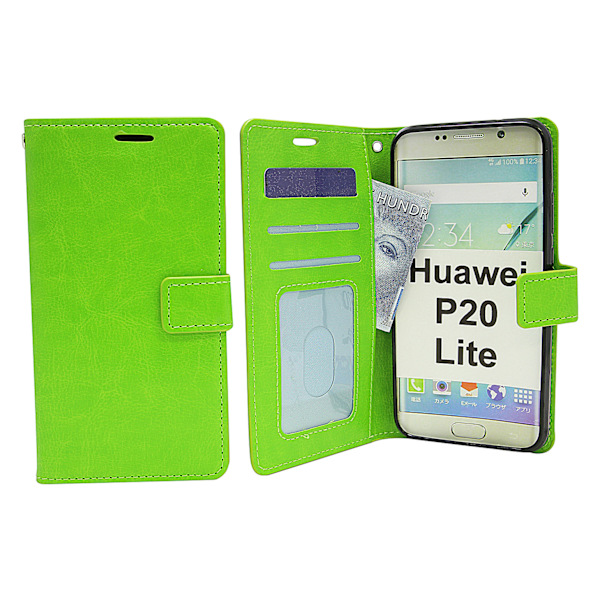 Crazy Horse Wallet Huawei P20 Lite Grön
