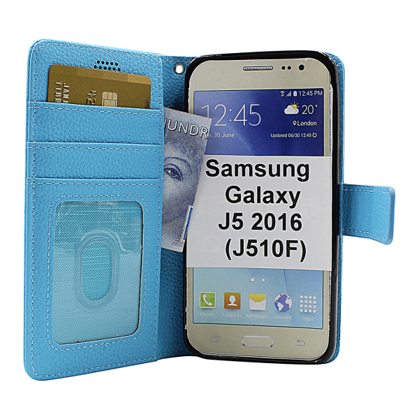 New Standcase Wallet Samsung Galaxy J5 2016 Svart