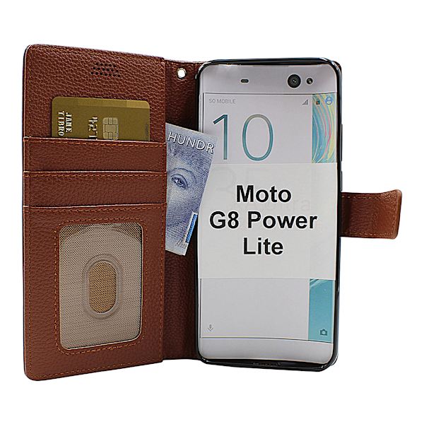New Standcase Wallet Motorola Moto G8 Power Lite Brun