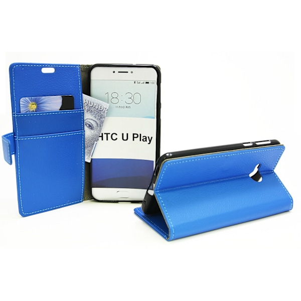 Standcase Wallet HTC U Play Blå