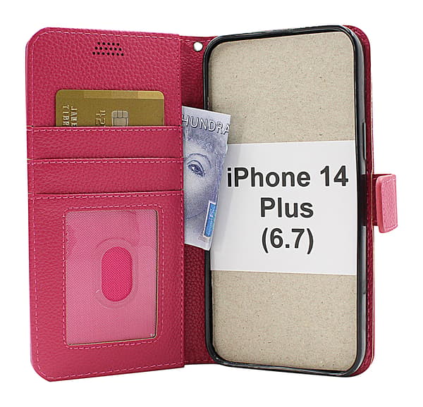 New Standcase Wallet iPhone 14 Plus (6.7) Ljusblå