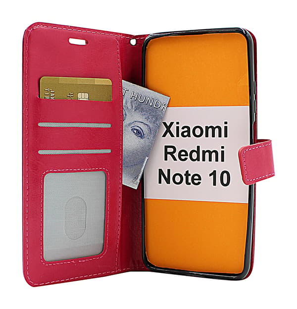 Crazy Horse Wallet Xiaomi Redmi Note 10 Svart