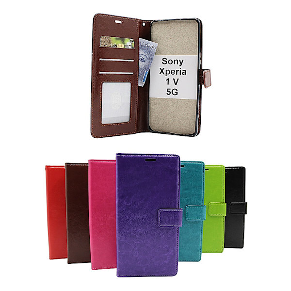 Crazy Horse Wallet Sony Xperia 1 V 5G (XQ-DQ72) Hotpink