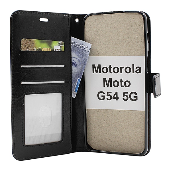 Crazy Horse Wallet Motorola Moto G54 5G Brun