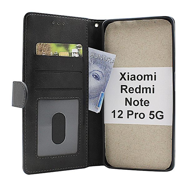 Zipper Standcase Wallet Xiaomi Redmi Note 12 Pro 5G Grå