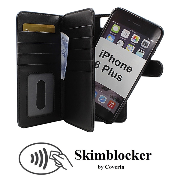 Skimblocker XL Magnet Wallet iPhone 6/7/8 Plus (Svart)