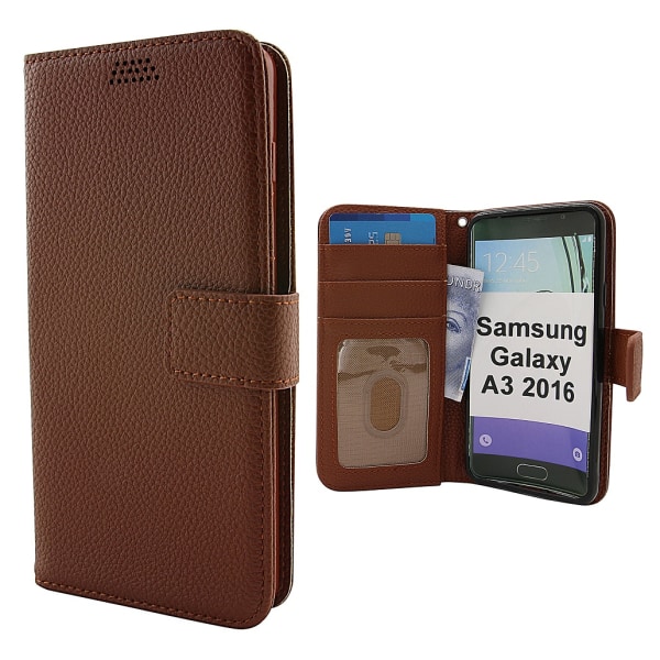 New Standcase Wallet Samsung Galaxy A3 2016 Brun