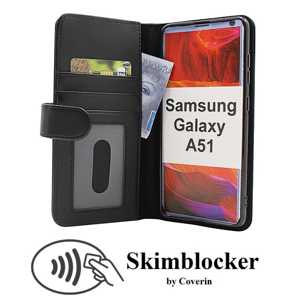 Skimblocker Plånboksfodral Samsung Galaxy A51 (A515F) Svart