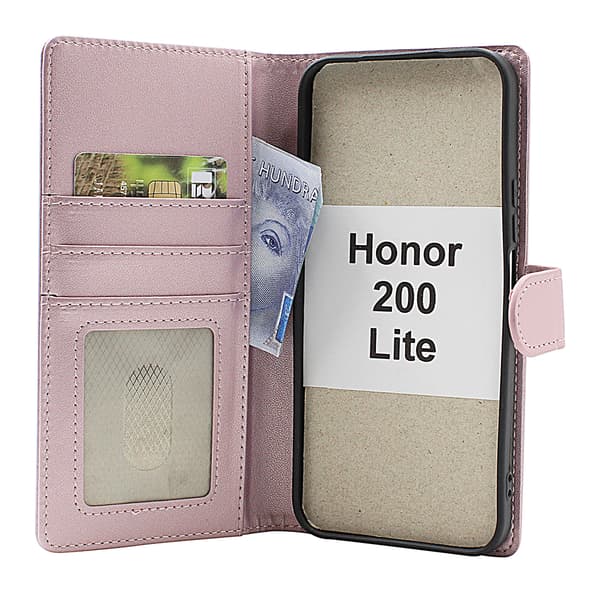 Skimblocker Honor 200 Lite 5G Plånboksfodral Glitter Pink