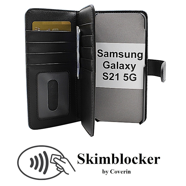 Skimblocker XL Magnet Fodral Samsung Galaxy S21 5G (G991B) Lila
