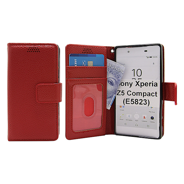 New Standcase Wallet Sony Xperia Z5 Compact (E5823) Röd