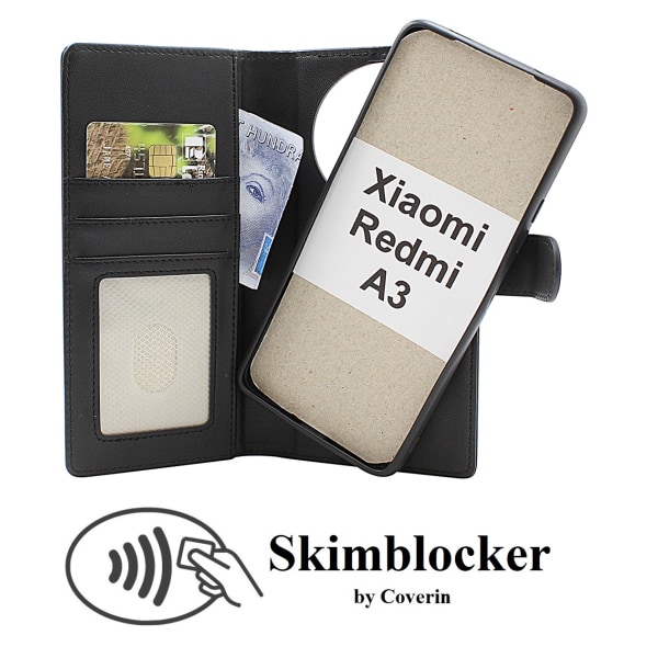 Skimblocker Xiaomi Redmi A3 Magnet Plånboksfodral Petrol