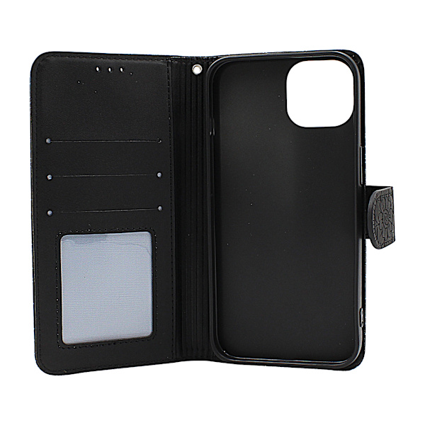 Flower Standcase Wallet iPhone 14 Pro (6.1) Grå