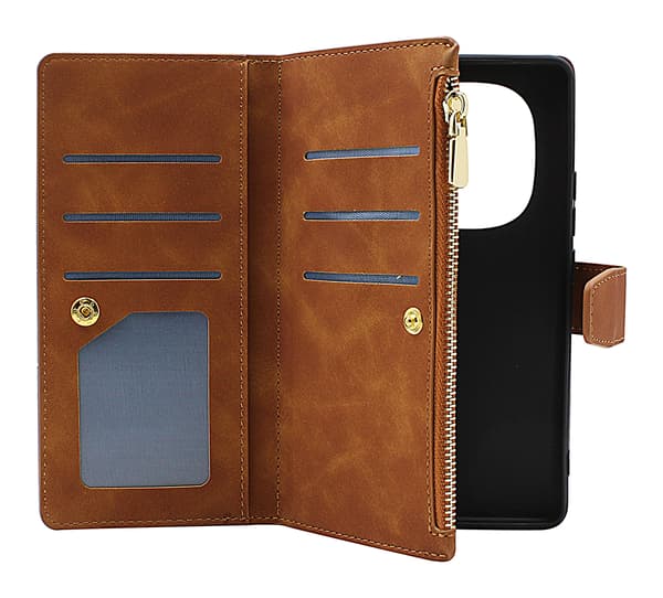 XL Xiaomi Redmi Note 14 Pro / 14 Pro+ Lyx Plånboksfodral Brun