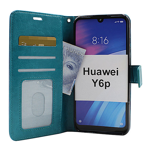 Crazy Horse Wallet Huawei Y6p (Svart) Brun