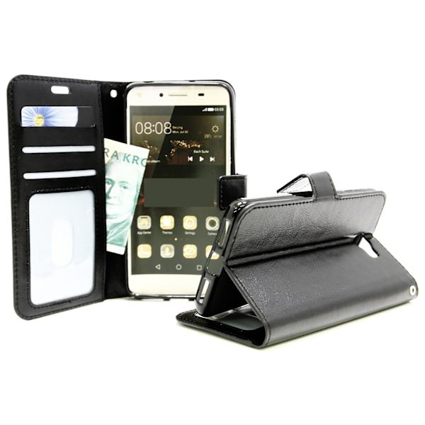 Crazy Horse Wallet Huawei Y6 II Compact (LYO-L21) Svart