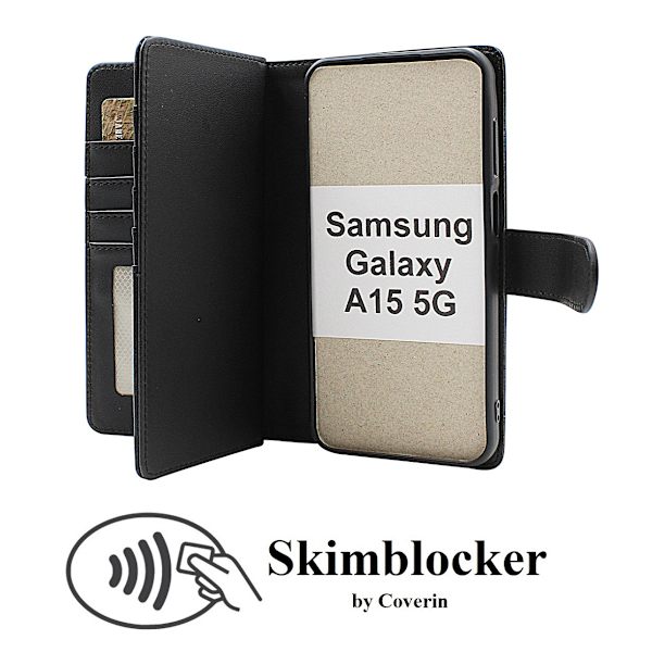 Skimblocker XL Wallet Samsung Galaxy A15 5G Svart