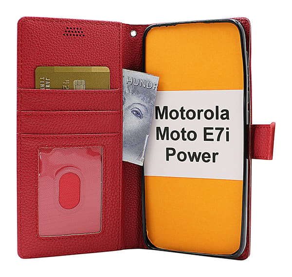 New Standcase Wallet Motorola Moto E7i Power Ljusblå