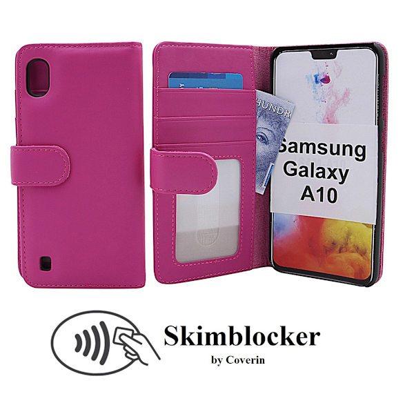 Skimblocker Plånboksfodral Samsung Galaxy A10 (A105F/DS) Hotpink