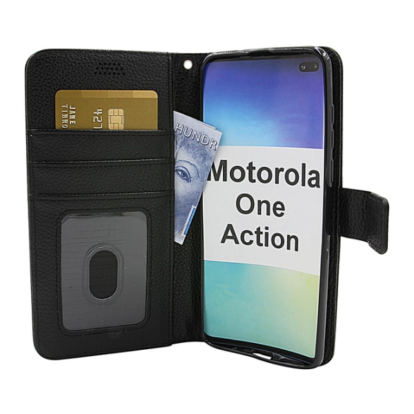 New Standcase Wallet Motorola One Action Röd