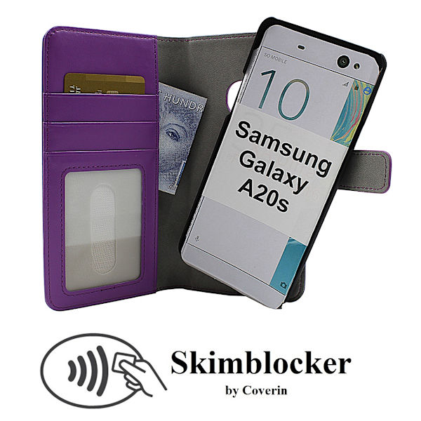 Skimblocker Magnet Wallet Samsung Galaxy A20s (A207F/DS) (Svart) Svart