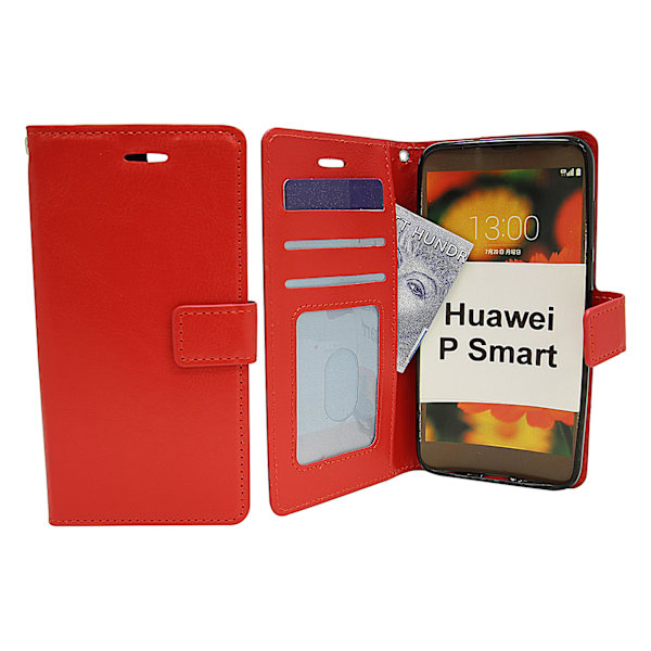 Crazy Horse Wallet Huawei P Smart Röd