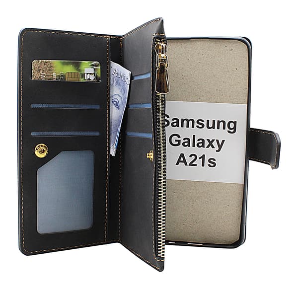 XL Samsung Galaxy A21s Lyx Plånboksfodral Brun
