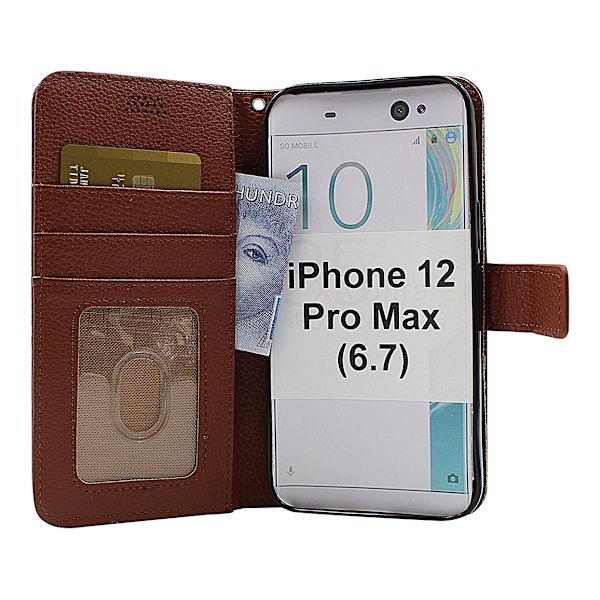 New Standcase Wallet iPhone 12 Pro Max (6.7) (Svart) Brun