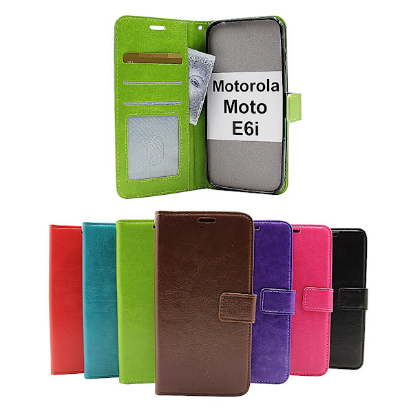 Crazy Horse Wallet Motorola Moto E6i Grön