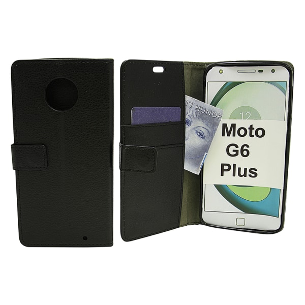 Standcase Wallet Motorola Moto G6 Plus Svart