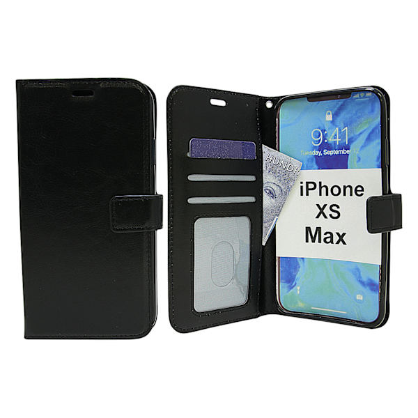 Crazy Horse Wallet iPhone Xs Max Svart