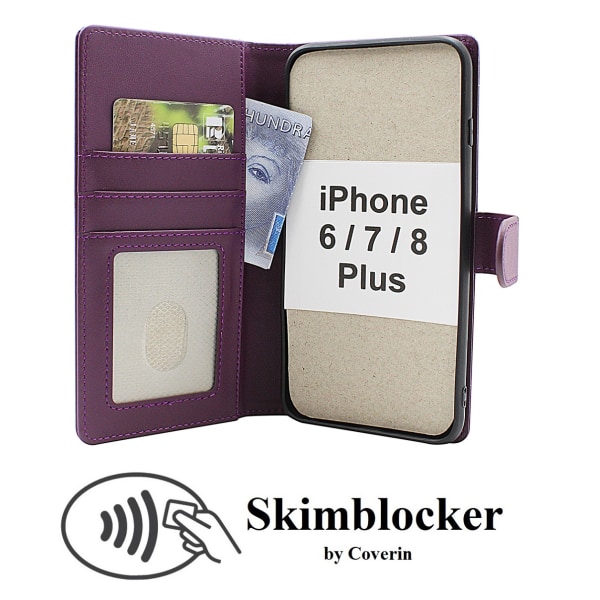 Skimblocker Plånboksfodral iPhone 6 Plus / 7 Plus / 8 Plus