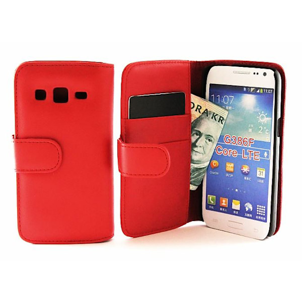 Plånboksfodral Samsung Galaxy Core LTE (G386) Röd