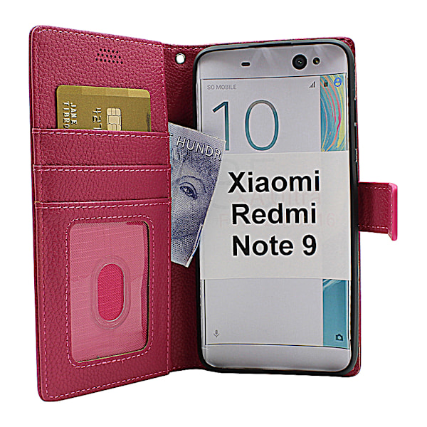 New Standcase Wallet Xiaomi Redmi Note 9 Hotpink