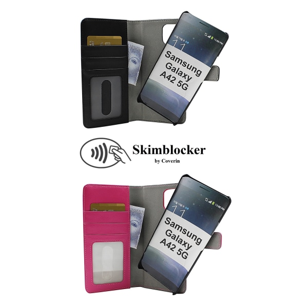 Skimblocker Magnet Fodral Samsung Galaxy A42 5G Svart