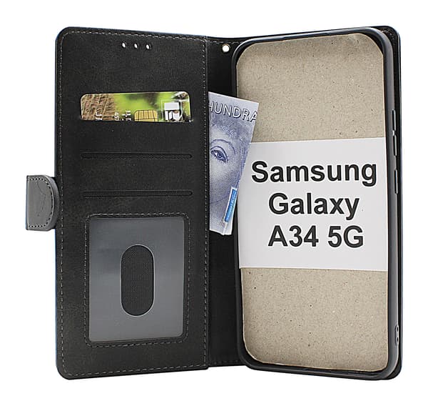 Zipper Standcase Wallet Samsung Galaxy A34 5G Ljusrosa