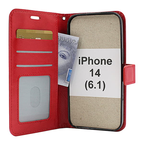 Crazy Horse Wallet iPhone 14 (6.1) Lila