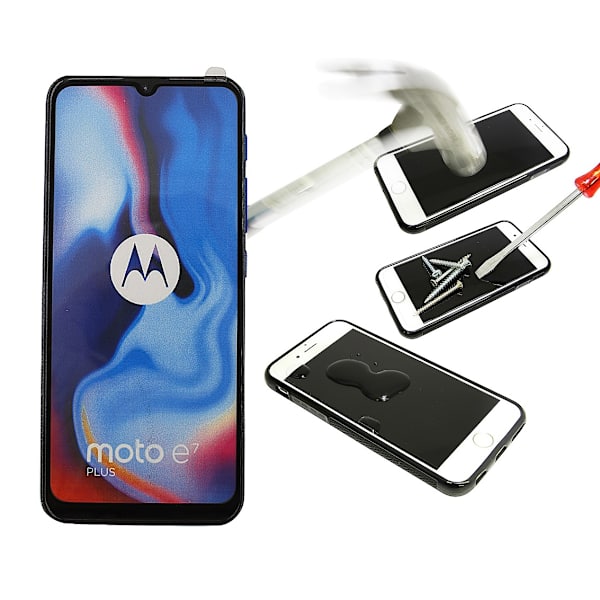 Full Frame Glas skydd Motorola Moto E7 Plus (Svart)