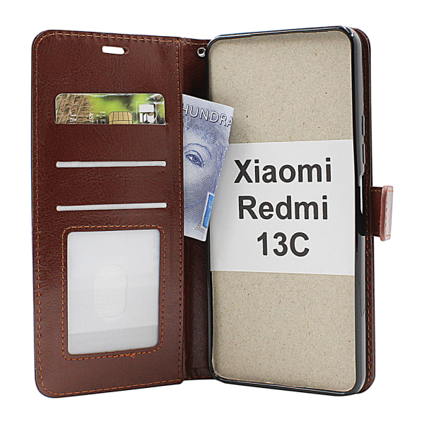 Crazy Horse Wallet Xiaomi Redmi 13C Grön