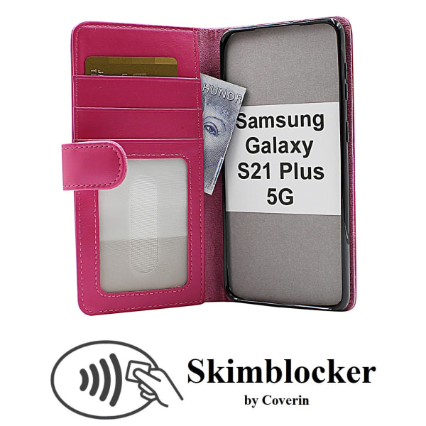 Skimblocker Plånboksfodral Samsung Galaxy S21 Plus 5G Hotpink