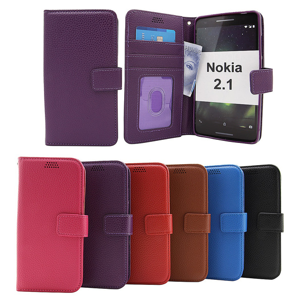 New Standcase Wallet Nokia 2.1 Röd