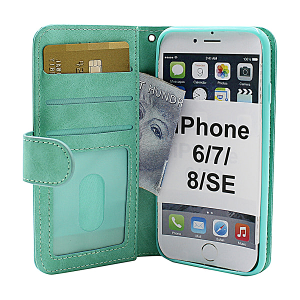 Zipper Standcase Wallet iPhone 6/7/8/SE 2nd Gen. Marinblå