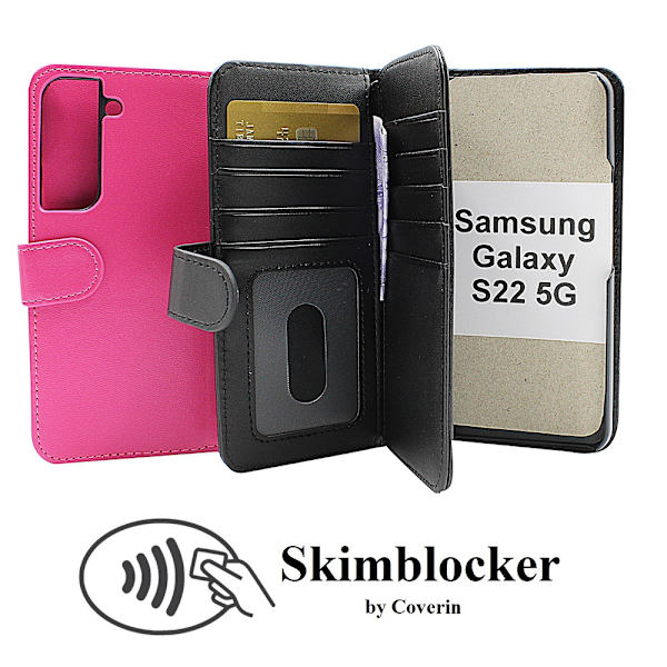 Skimblocker XL Wallet Samsung Galaxy S22 5G Svart