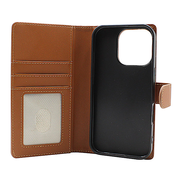 Skimblocker iPhone 16 Pro Plånboksfodral Brun