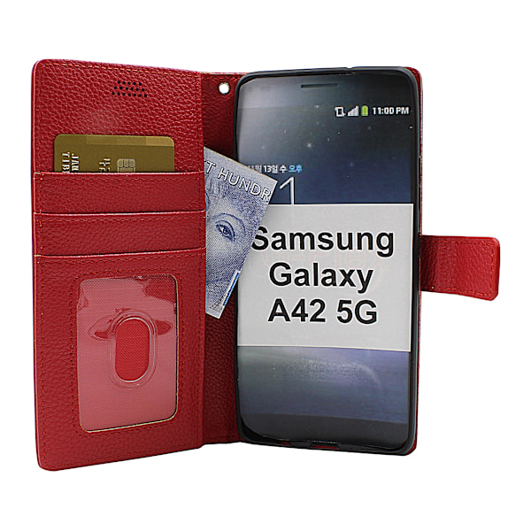 New Standcase Wallet Samsung Galaxy A42 5G (Svart) Lila