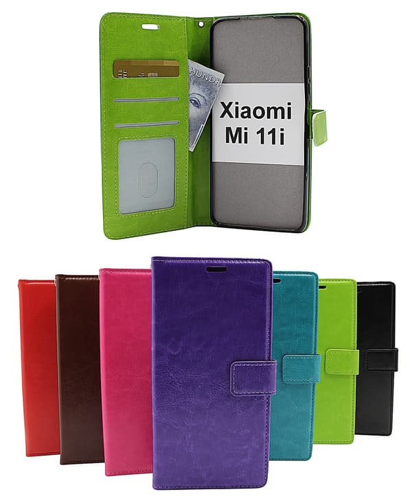 Crazy Horse Wallet Xiaomi Mi 11i Lila