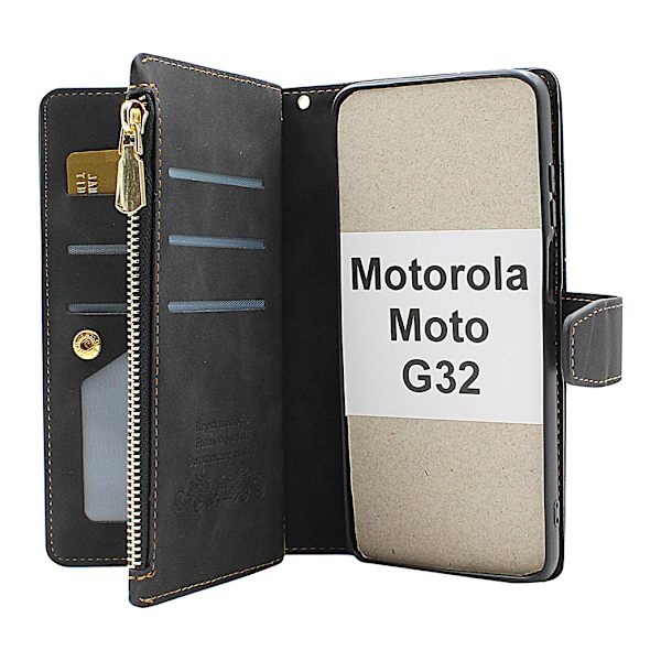 XL Standcase Lyxfodral Motorola Moto G32 Svart