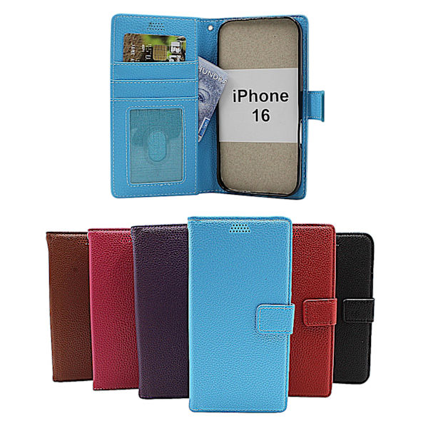 New Standcase iPhone 16 Plånboksfodral Röd
