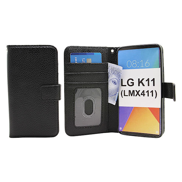 New Standcase Wallet LG K11 (LMX410) Svart