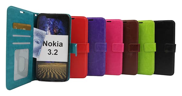 Crazy Horse Wallet Nokia 3.2 Röd